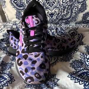 Brooks Purple and Black Leopard Print Sneakers